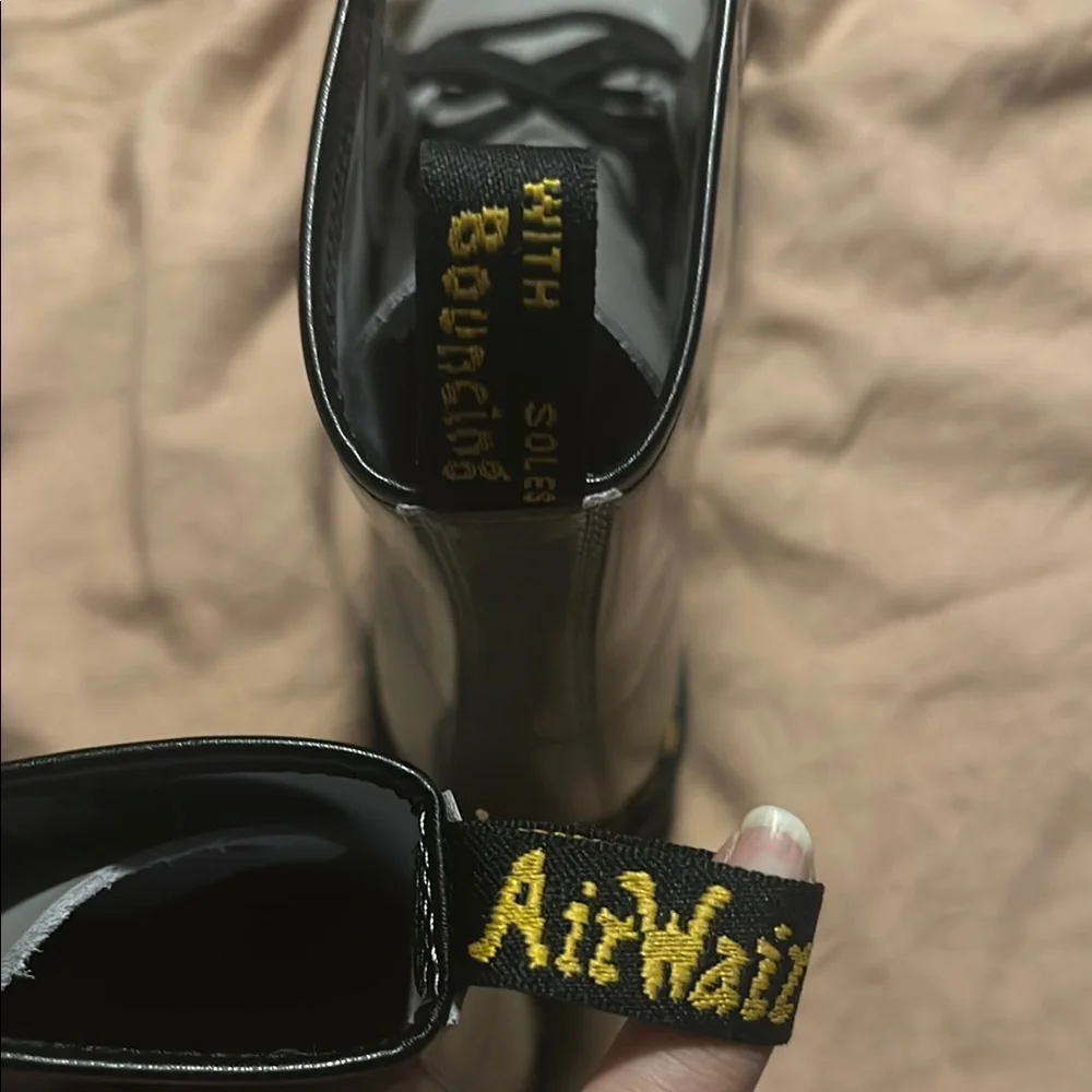 Dr. Martens Gray Combat Boots with Chunky Sole - Picture 2 of 7